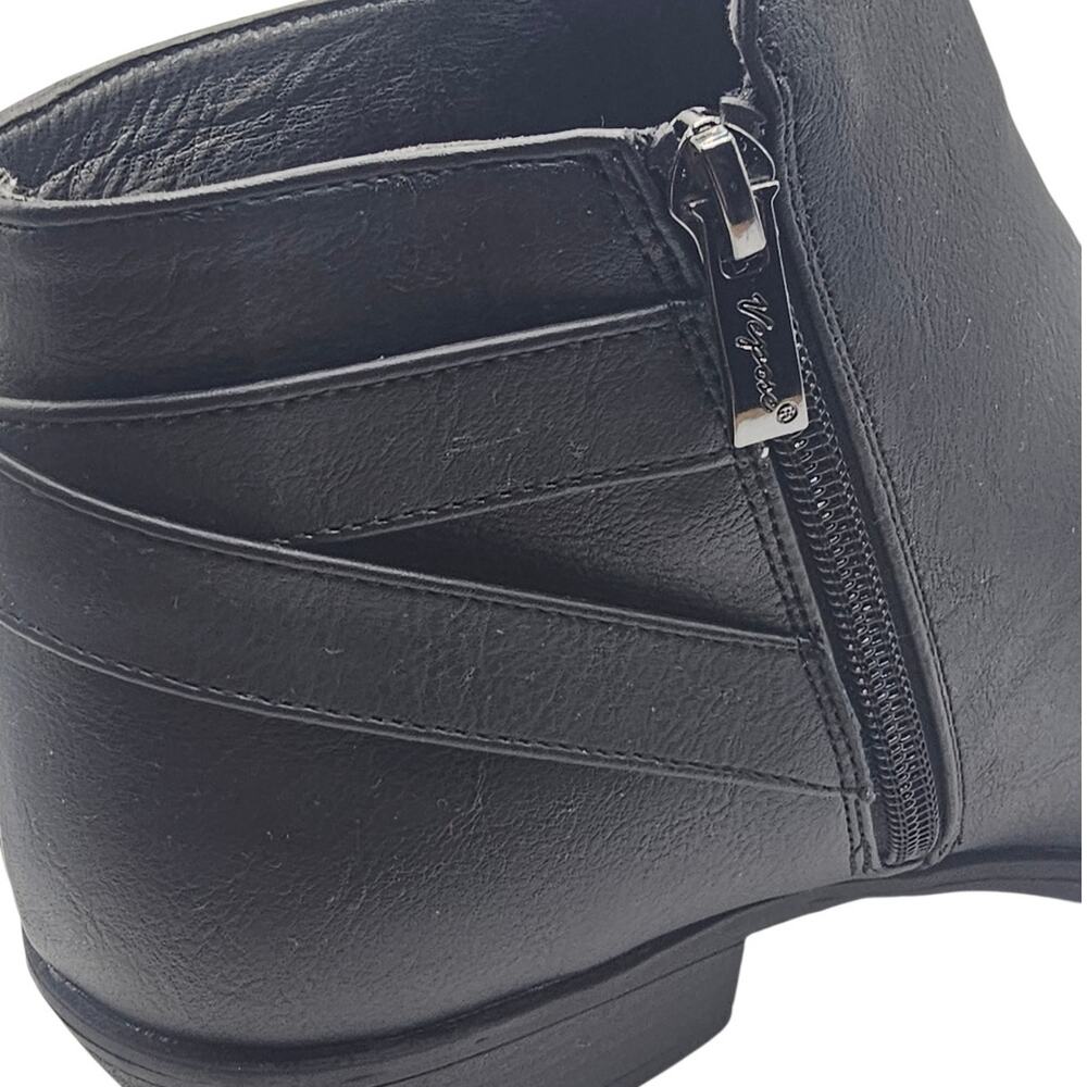 Vepose Black 911 Classic Ankle Boot with Zipper and Low Heel - Picture 7 of 9